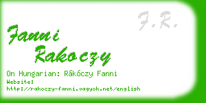 fanni rakoczy business card